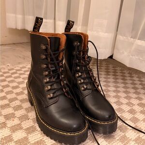 Dr. Martens Black leather Leona heeled boots